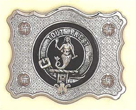 Picture of Buckle for Kilt Belt, SHAPED, with Clan Crest