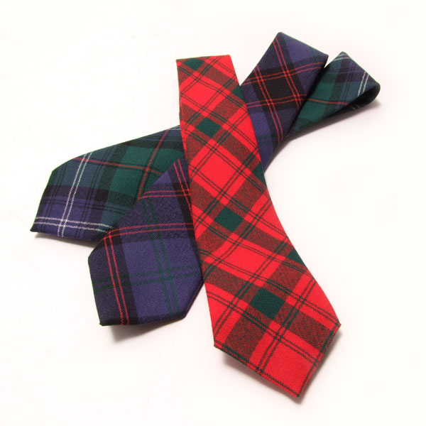 Gents Neck Tie Graham Of Menteith Modern Tartan Lightweight Scottish Clan Tie