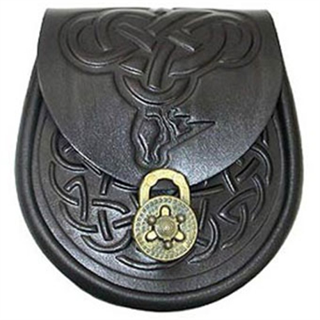 Picture of Sporran Style Handbag, Celtic Leather, Celtic Dragon
