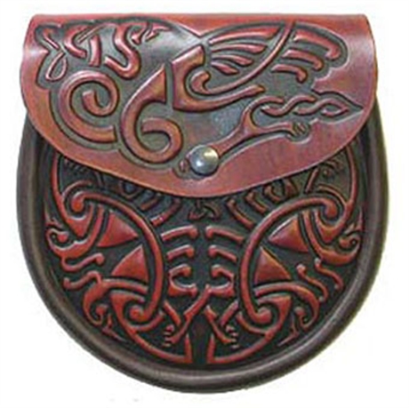 Picture of Sporran Style Handbag, Celtic Leather, Celtic Bird