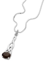 Picture of Laced Silver Teardrop Pendant with Smoky Quartz