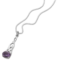 Picture of Laced Silver Teardrop Pendant, Amethyst